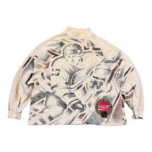 Vintage Coca-Cola NHL Hockey AOP Long Sleeve T-Shirt Coke 90s OSFA Canada Made